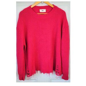 Solotre Pullover Knit Sweater One Size Distressed Cashmere & Wool Blend